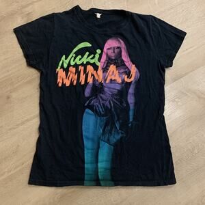 Vintage Y2K Nicki Minaj 2011 Hip Hop Scene T-Shirt Girls Youth Large L Black Tee